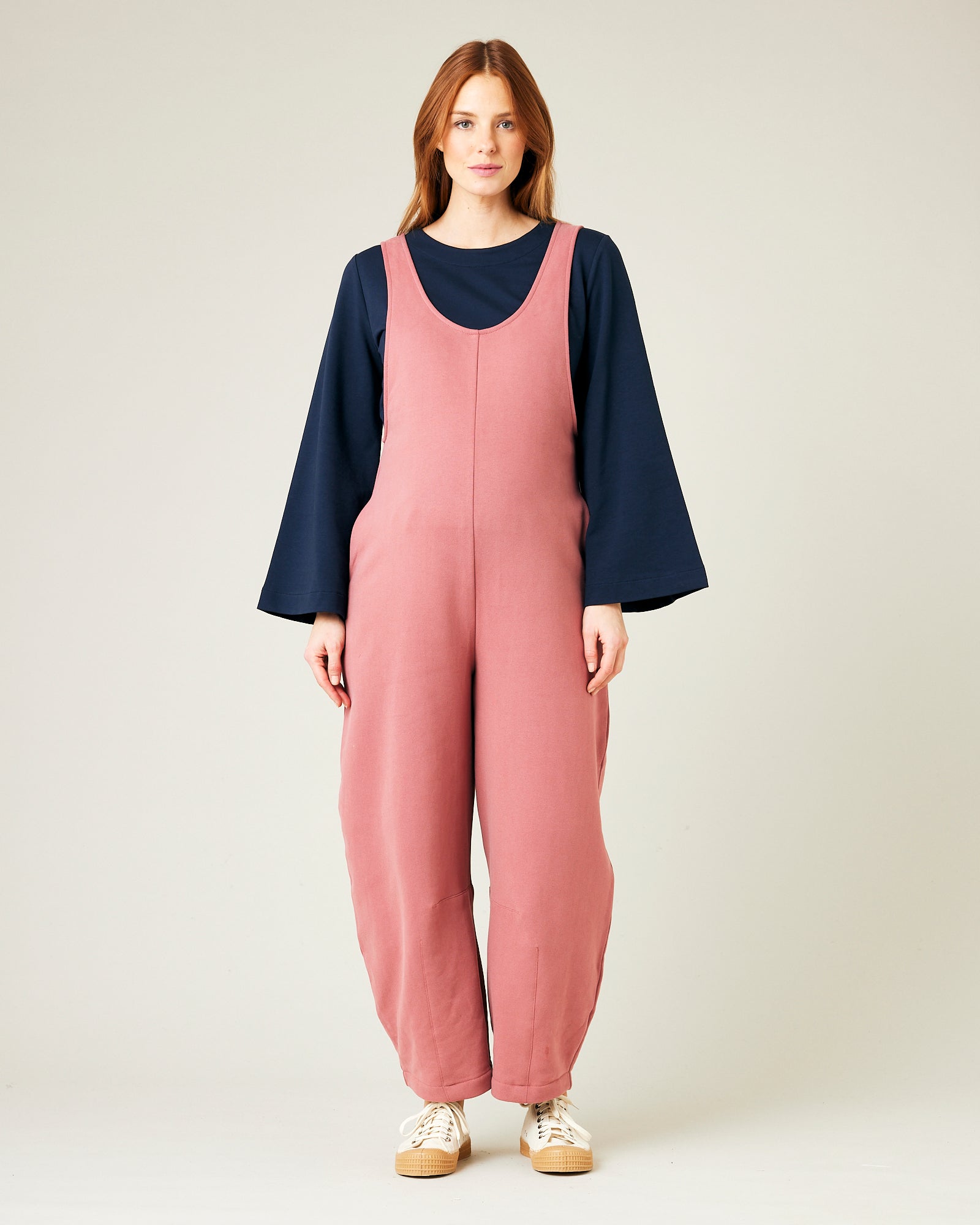 Clover Organic Cotton Jersey Jumpsuit Dusty Pink Beyond Nine