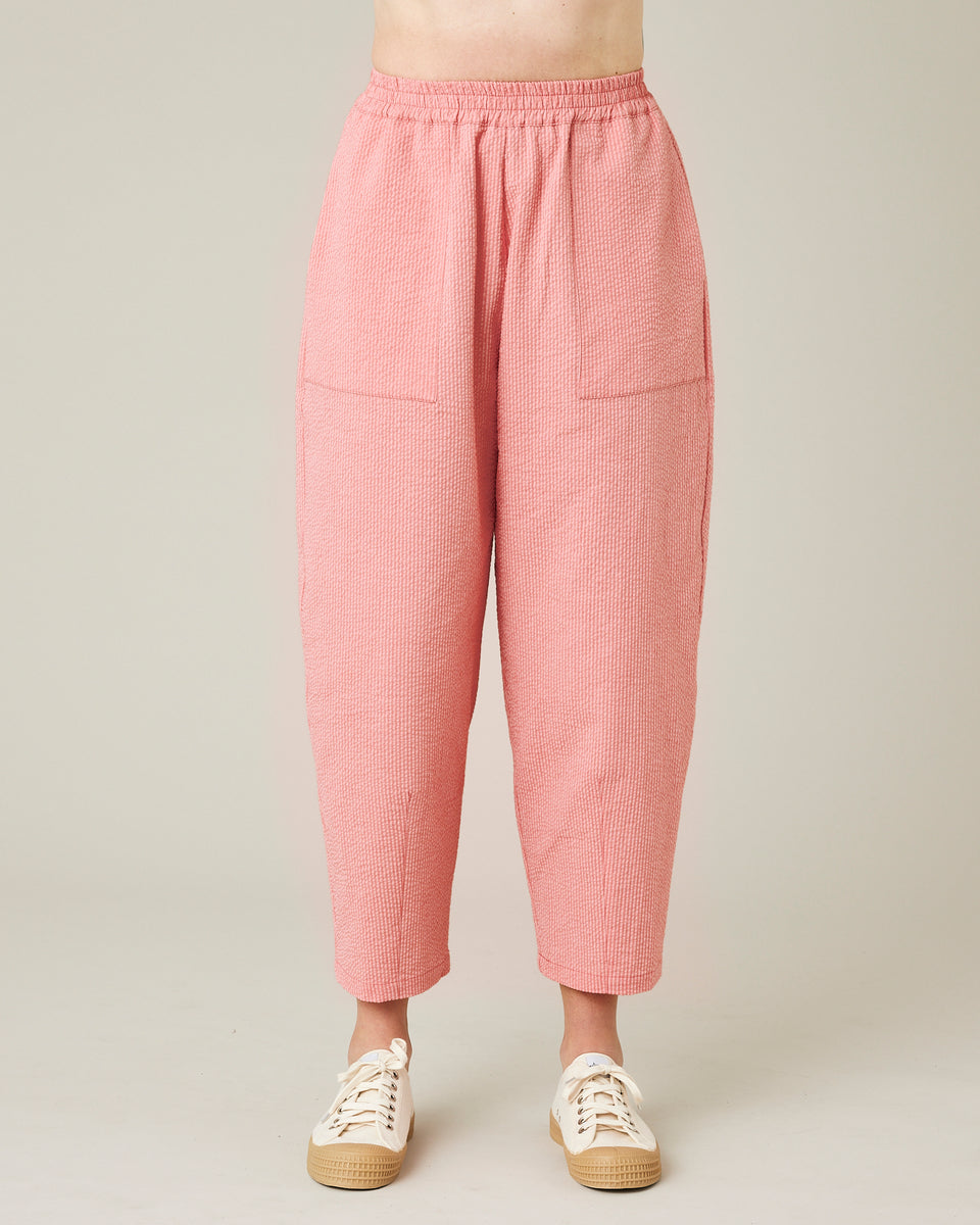 Huxley Coral Seersucker Trousers Beyond Nine