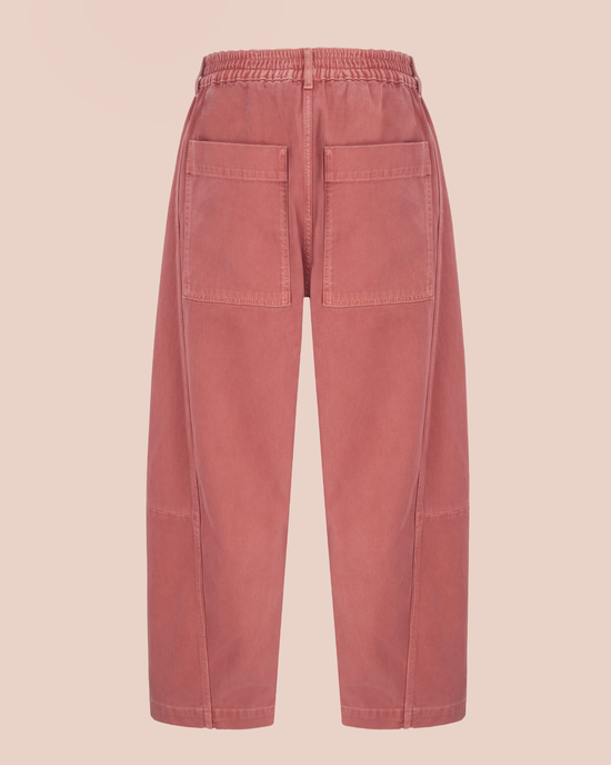 tori clay pink denim jeans back
