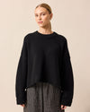 model wears coco black knitted jumper