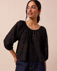 Layla Black Broderie Top