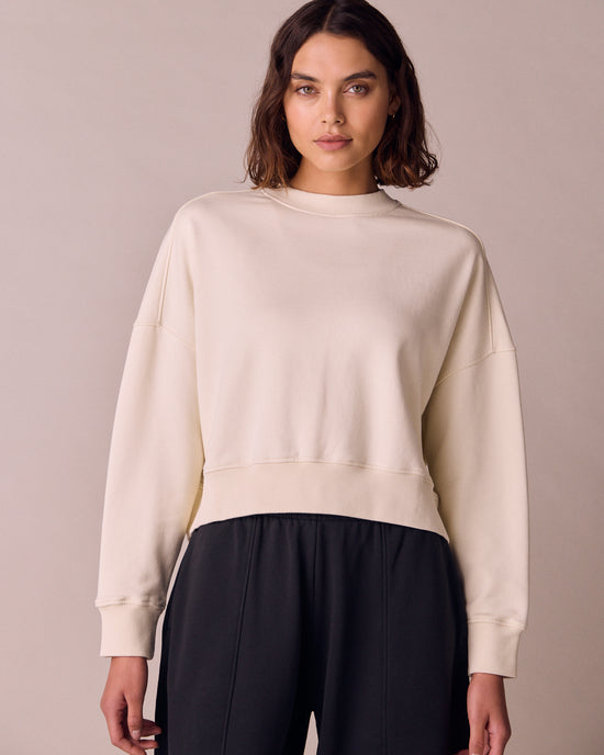 model wears eden bone jersey jumper