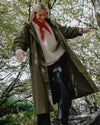 Indy Dark Olive Coated Cotton Shower Proof Coat