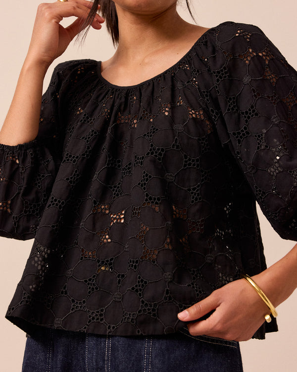 Layla Black Broderie Top