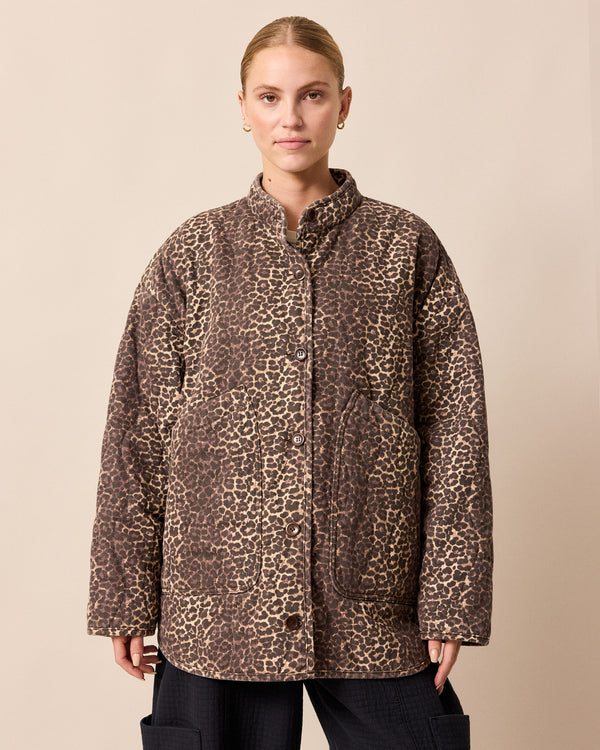 Rue Leopard Print Denim Jacket