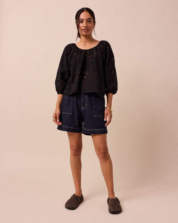 Layla Black Broderie Top