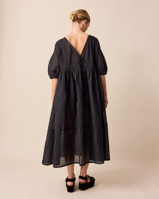 model wears prue organza dress