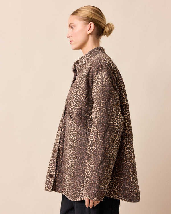 Rue Leopard Print Denim Jacket
