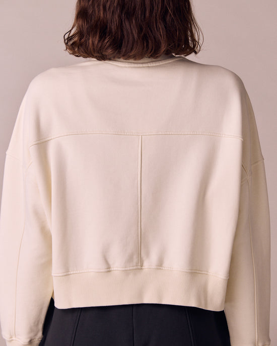 model wears eden bone jersey jumper