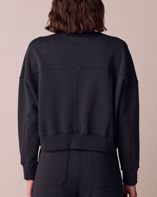 Eden Washed Black Fleeceback Jersey Jumper