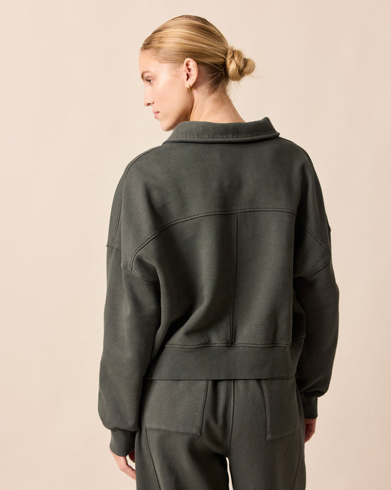 model wears cleo pumice jersey jumper