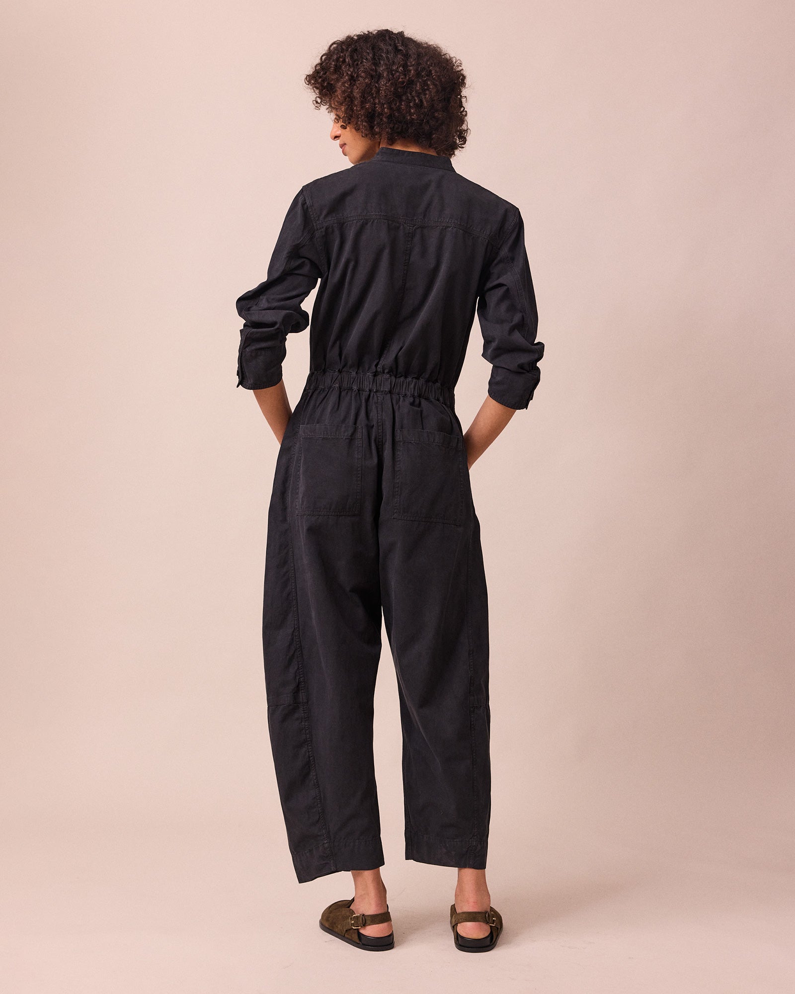 Jill Black Textured Cotton Boilersuit – Beyond Nine
