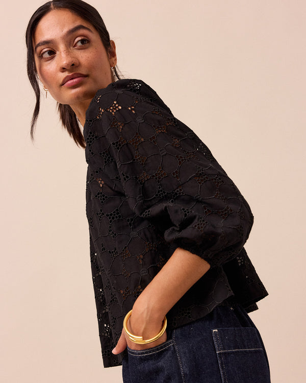 Layla Black Broderie Top