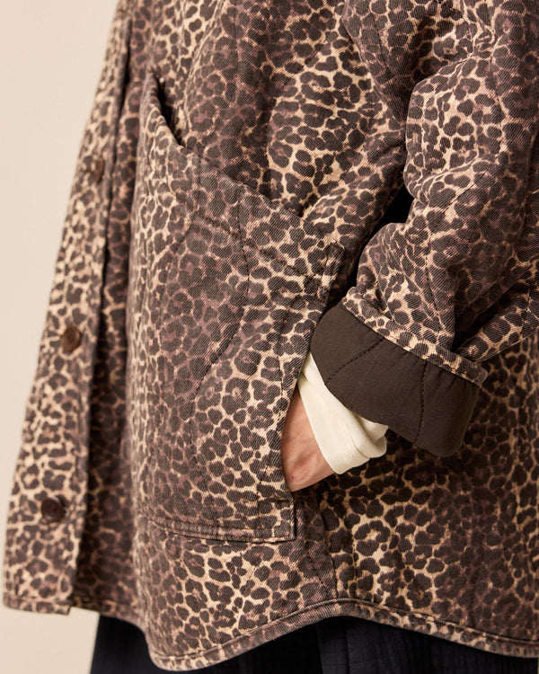 Rue Leopard Print Denim Jacket