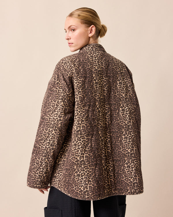 Rue Leopard Print Denim Jacket