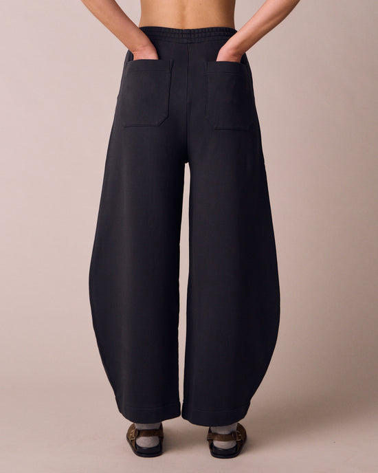Helina Washed Black Jersey Trousers