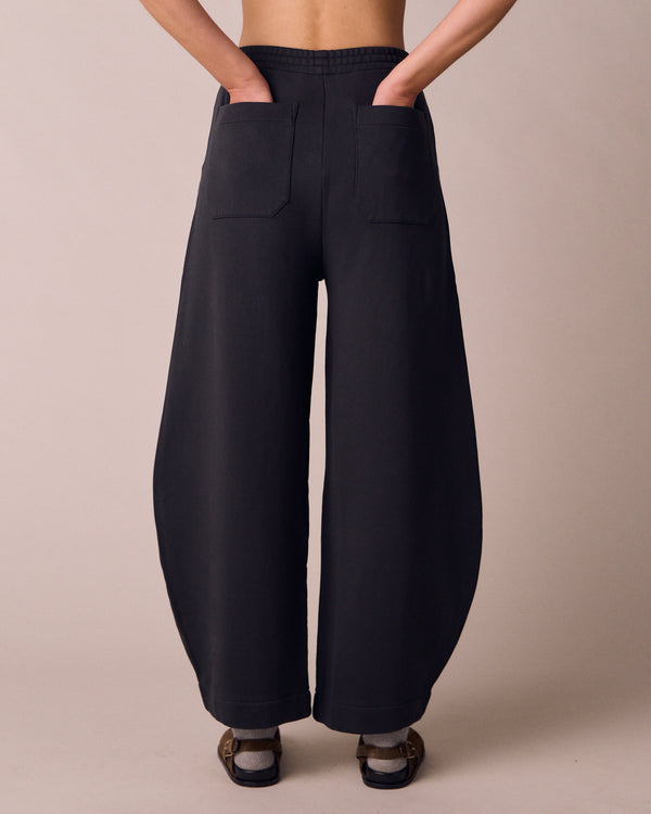 Helina Washed Black Jersey Trousers