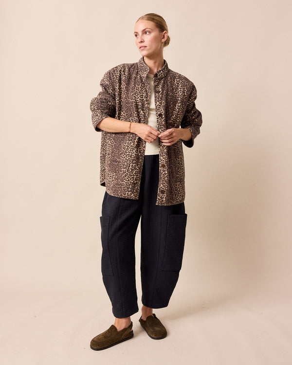 Rue Leopard Print Denim Jacket