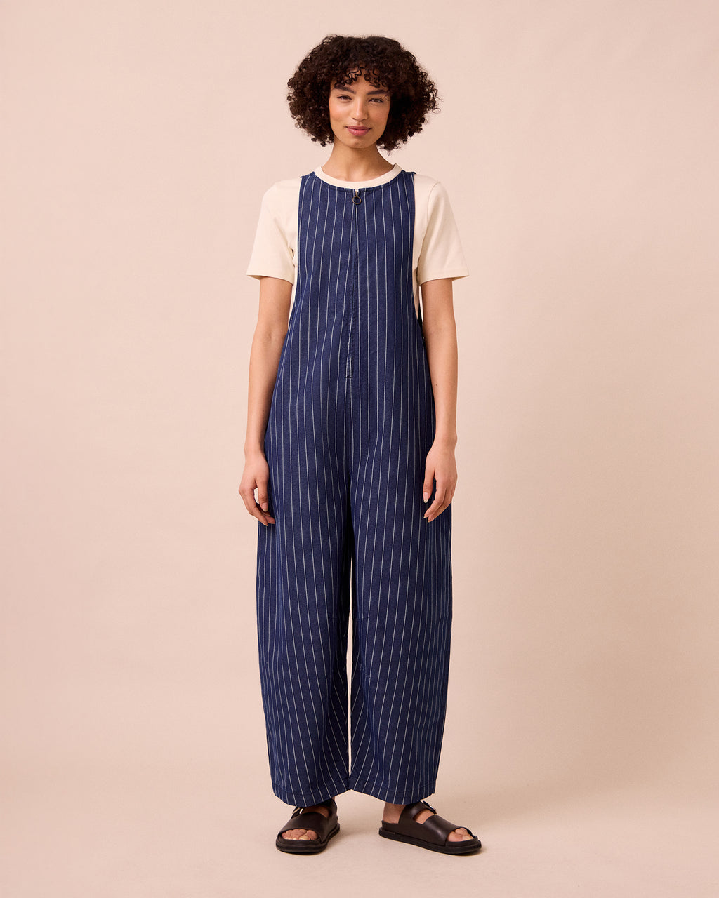 Ada Mid Pinstripe Denim Jumpsuit