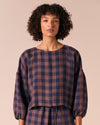 Aisha Cedar Check Linen Top