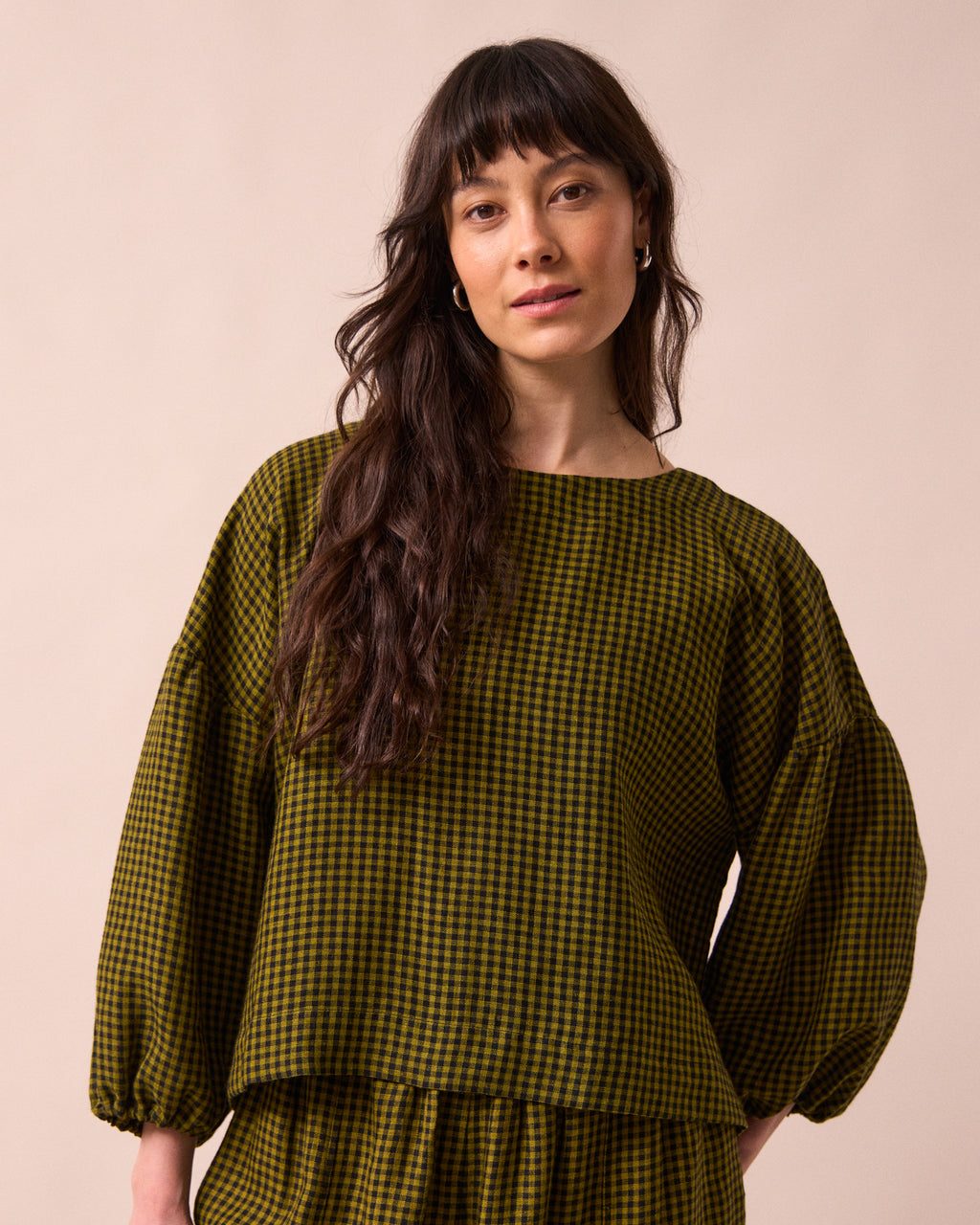 Aisha Fresh Mini Gingham Linen Top