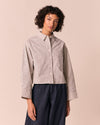 Anya Ecru & Blue Seersucker Shirt