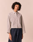Anya Ecru & Blue Seersucker Shirt