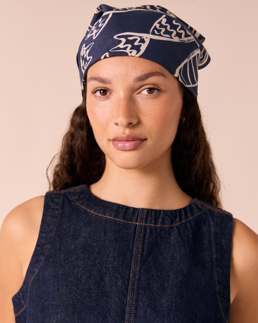 Fish Print Cotton Neckerchief