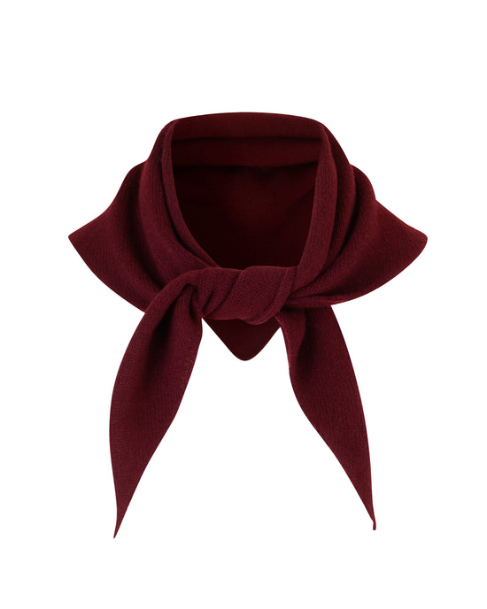 knitted neckerchief in burgundy 