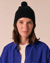 Bobble Black Knitted Hat