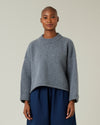 model wears charcoal coco knitted jumper