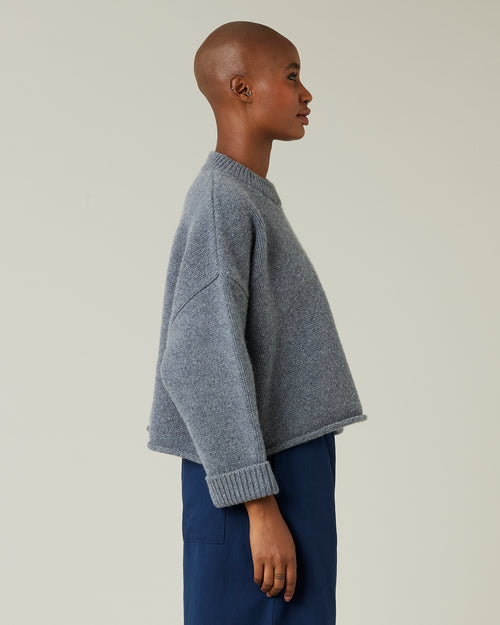 model wears charcoal coco knitted jumper