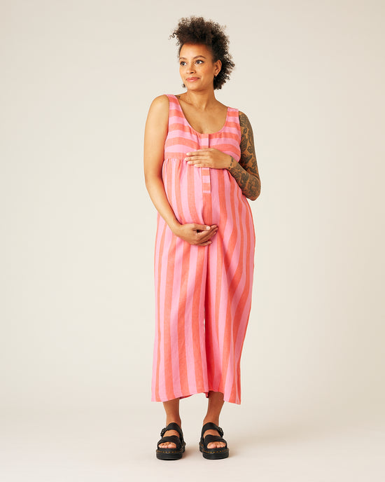 Savannah Jumpsuit - Pink and Red Stripe