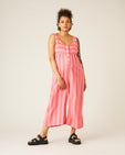 Savannah Jumpsuit - Pink and Red Stripe