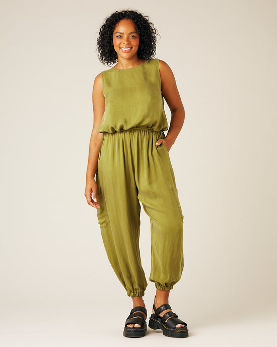 Yoli Cupro Trousers - Olive Oil