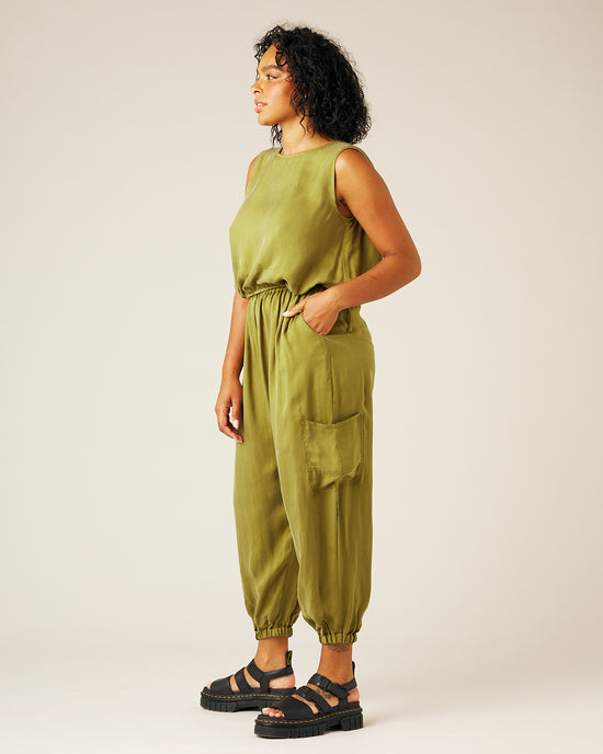 Yoli Cupro Trousers - Olive Oil