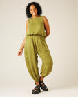 Yoli Cupro Trousers - Olive Oil