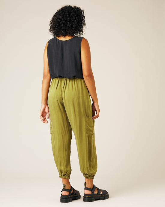 Yoli Cupro Trousers - Olive Oil