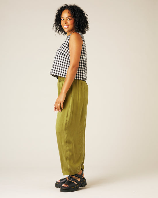 Mabel Cupro Trouser - Olive Oil