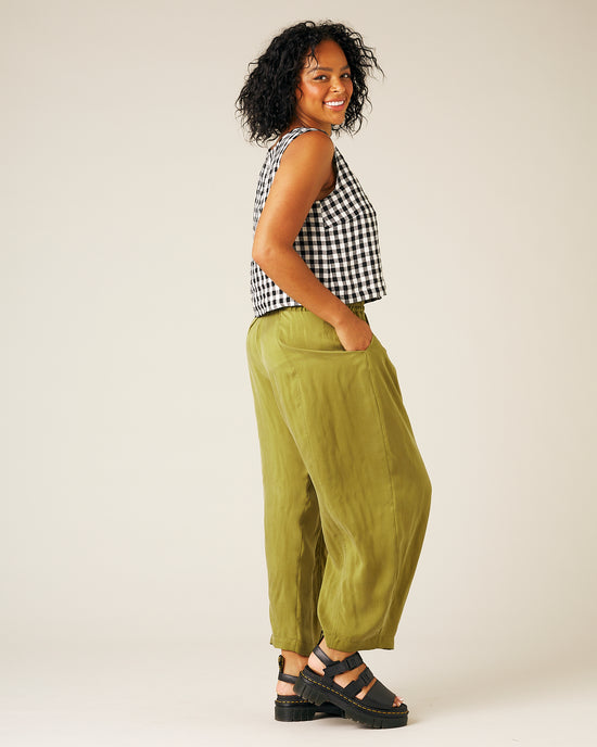 Mabel Cupro Trouser - Olive Oil