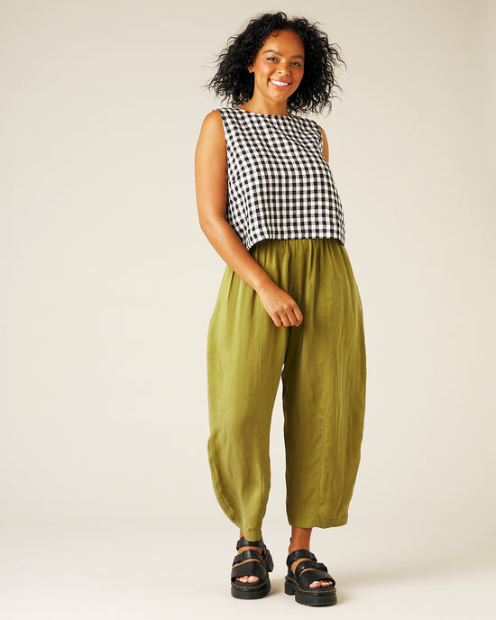 Mabel Cupro Trouser - Olive Oil