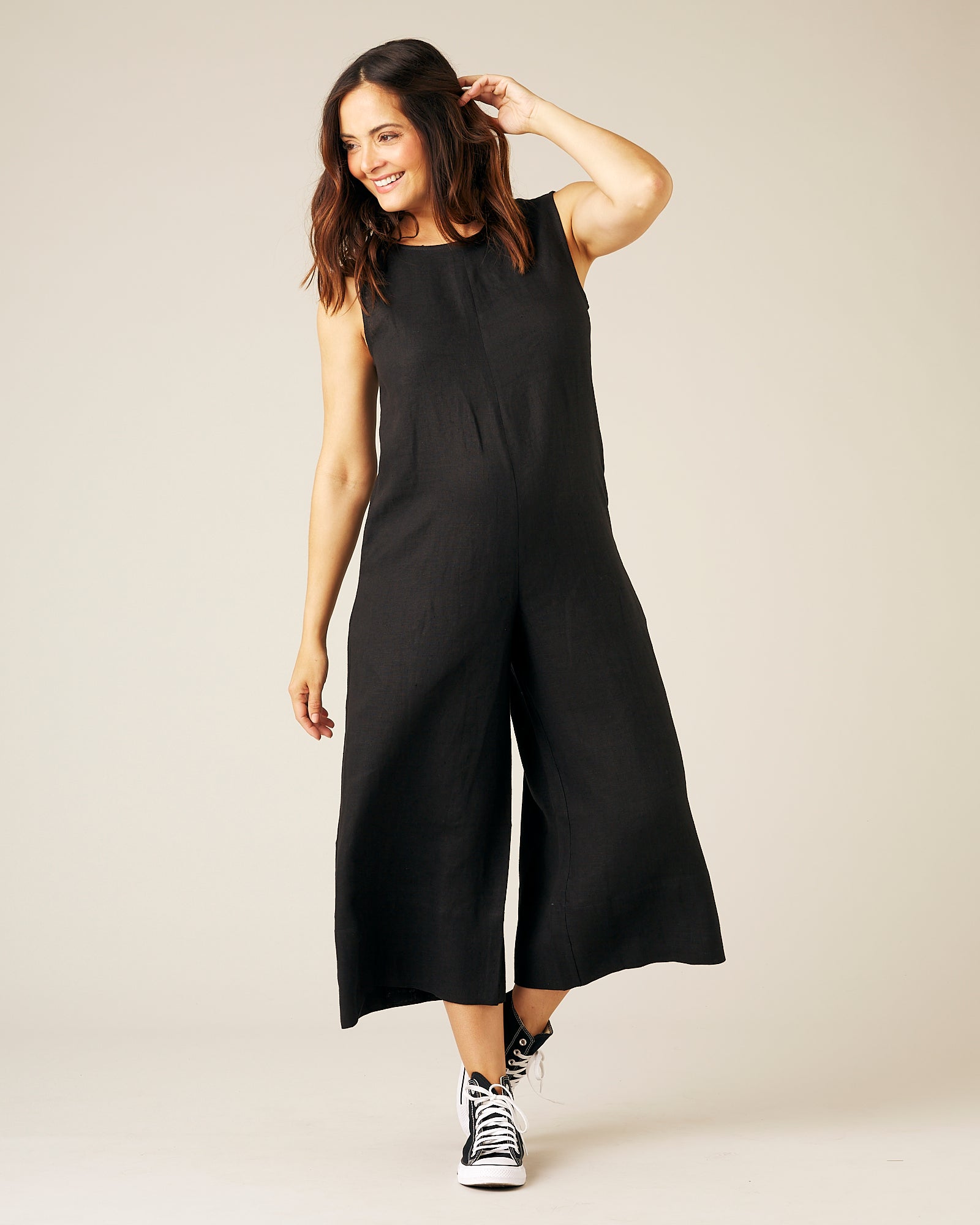 Lainey Jersey Jumpsuit in PURE BLACK