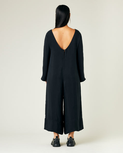 Thea Black Cupro Jumpsuit