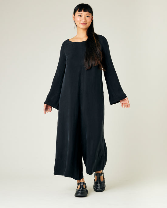 Thea Black Cupro Jumpsuit