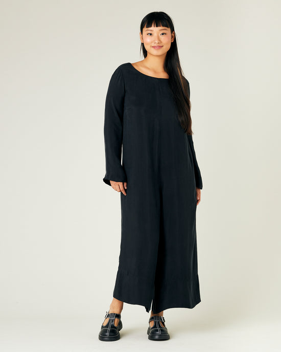 Thea Black Cupro Jumpsuit