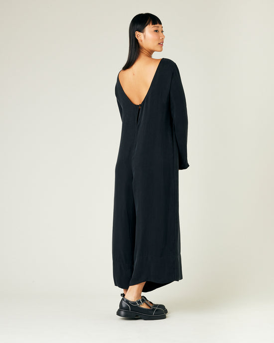 Thea Black Cupro Jumpsuit