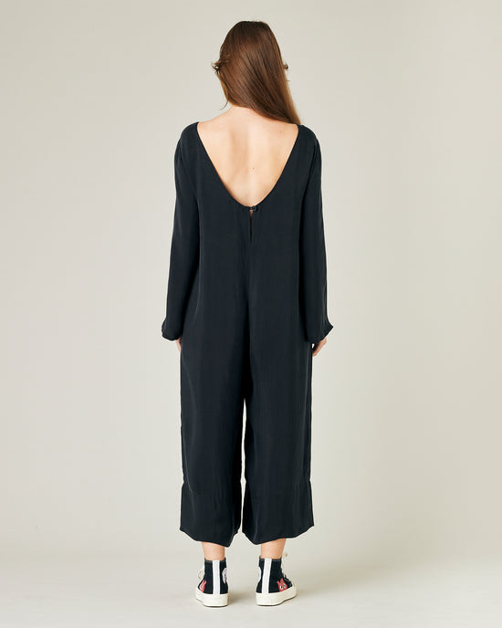 Thea Black Cupro Jumpsuit