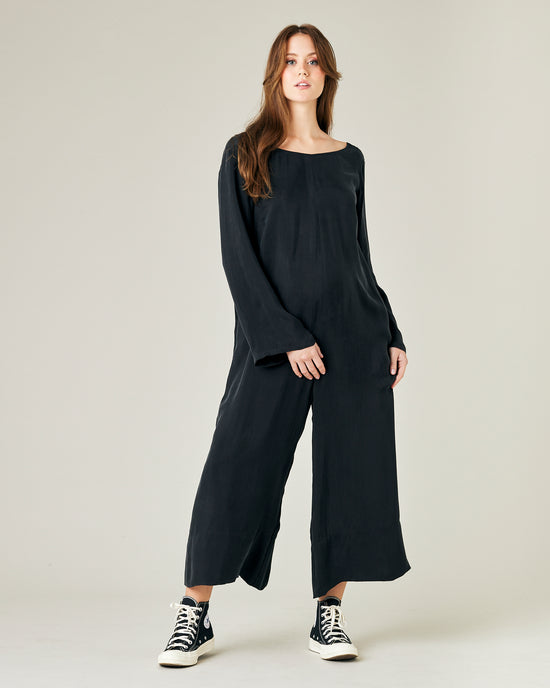 Thea Black Cupro Jumpsuit