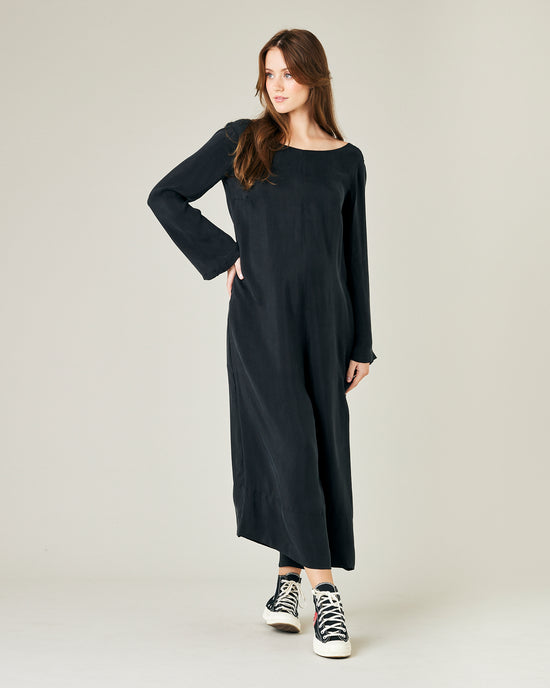 Thea Black Cupro Jumpsuit