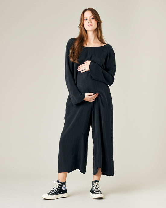 Thea Black Cupro Jumpsuit